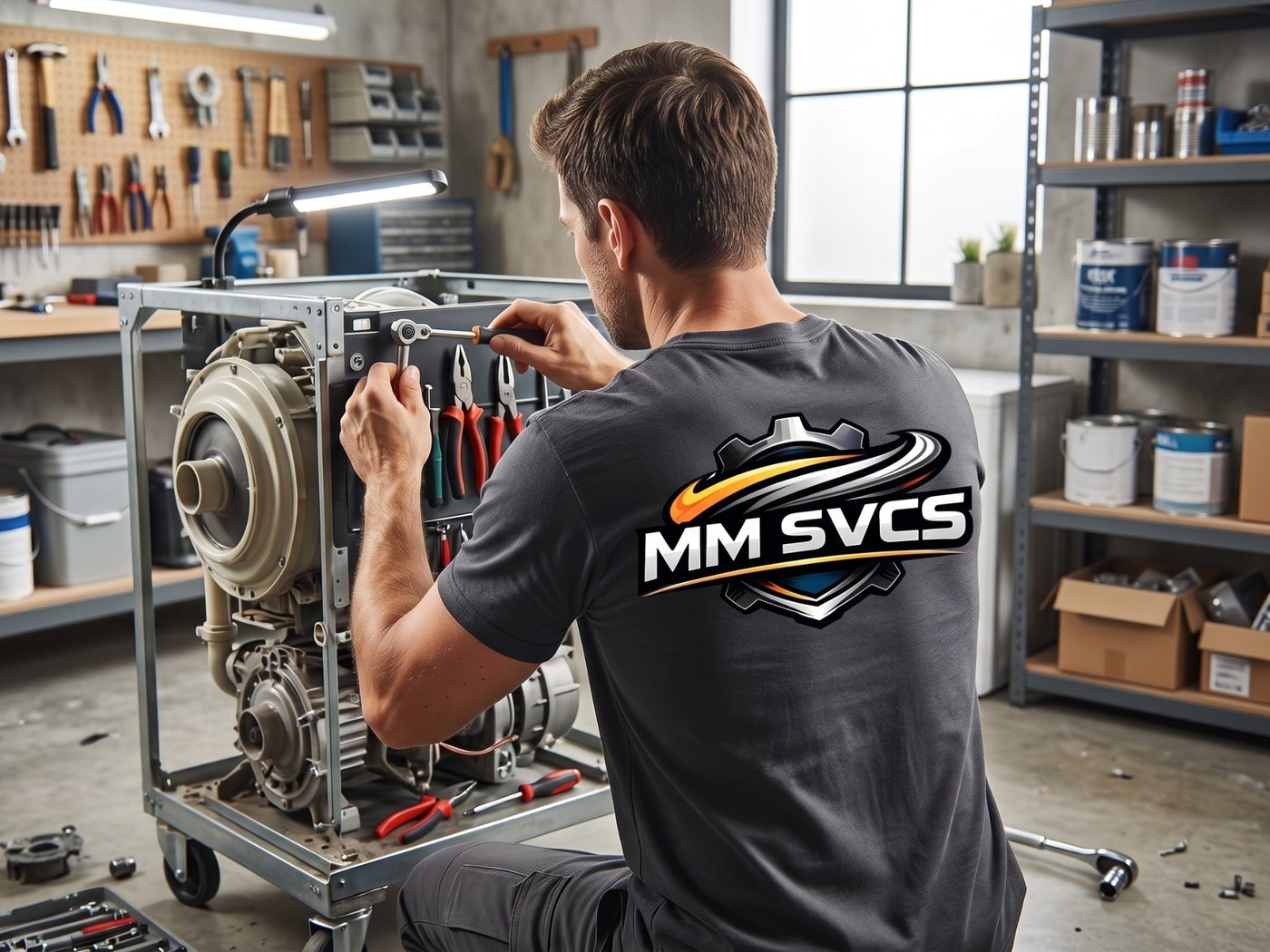 MM Services technician at work in the workshop